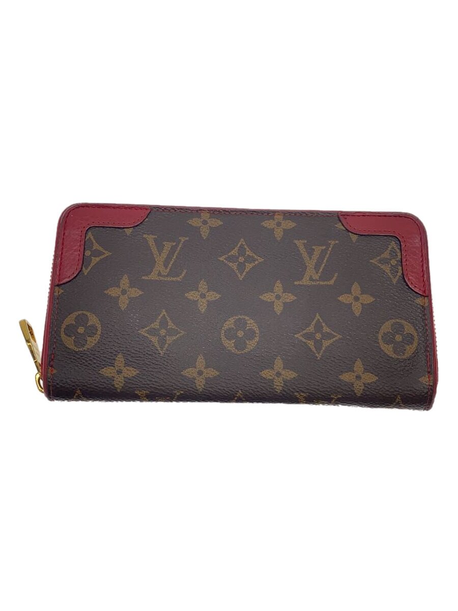 【中古】LOUIS VUITTON◆ジッピー・ウォレット・レティーロ_モノグラム・キャンバス_BRW_スリーズ/PVC/BRW/レディース【服飾雑貨他】