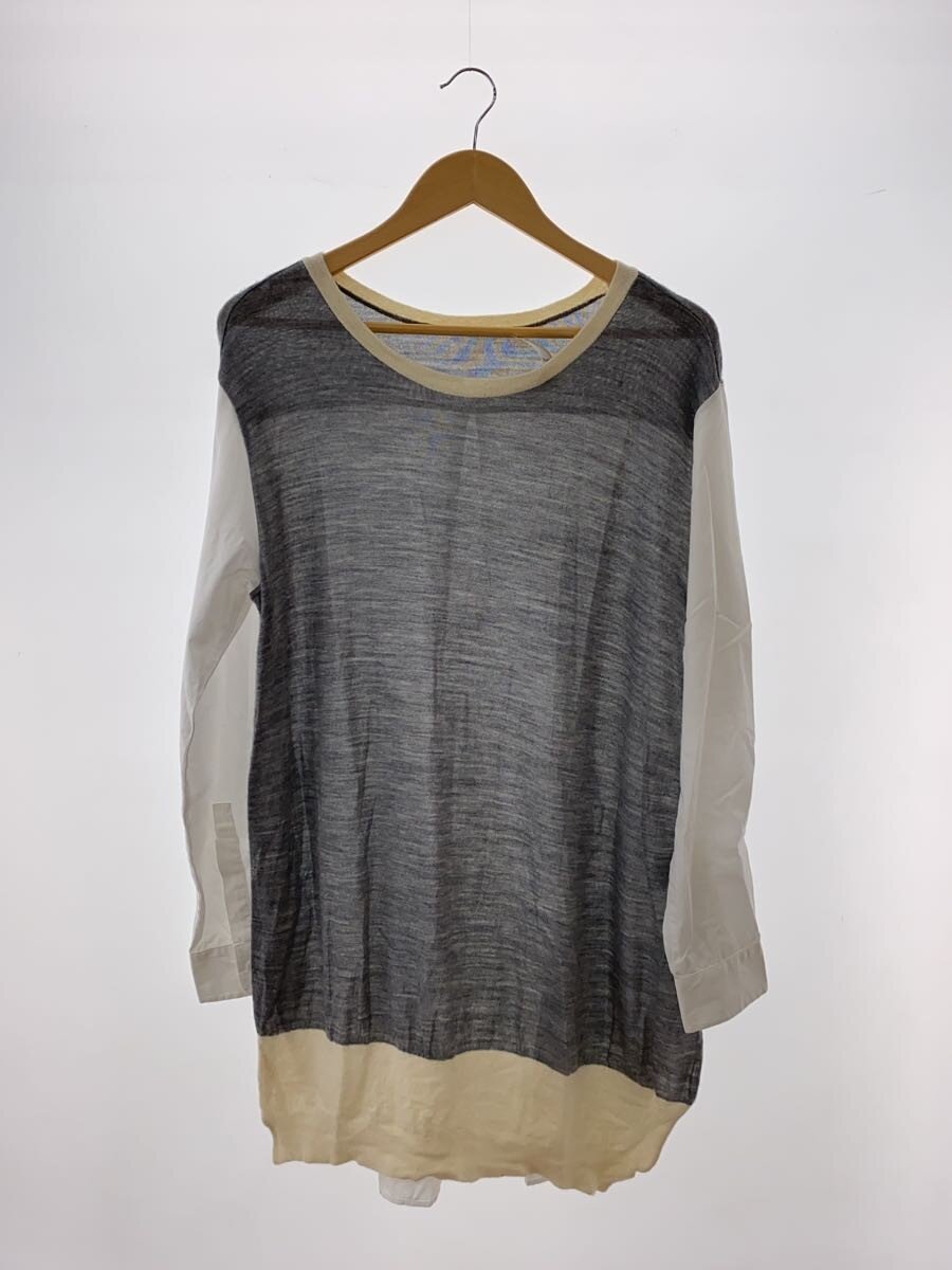 【中古】Y’s◆長袖トップ/2/羊毛/WHT/無地【レディース御召しもの】
