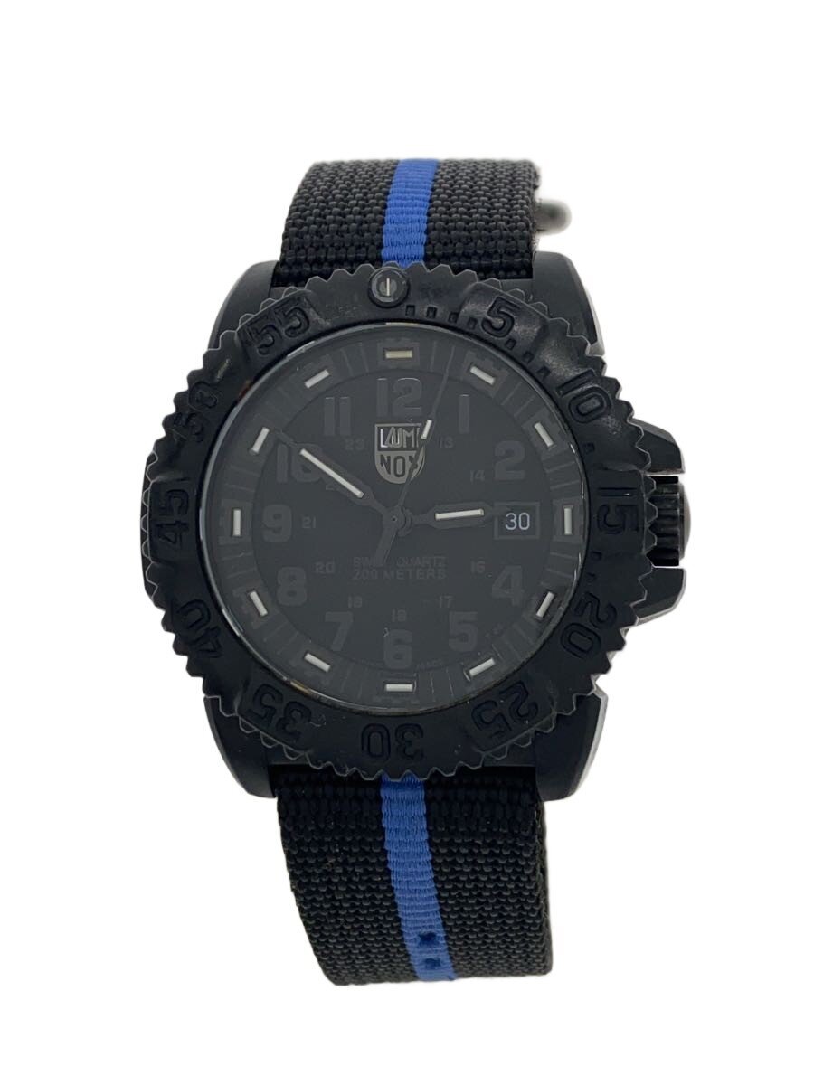 【中古】LUMINOX◆ウオッチ/アナログ/帆布/BLK/BLK/3050【服飾雑貨他】