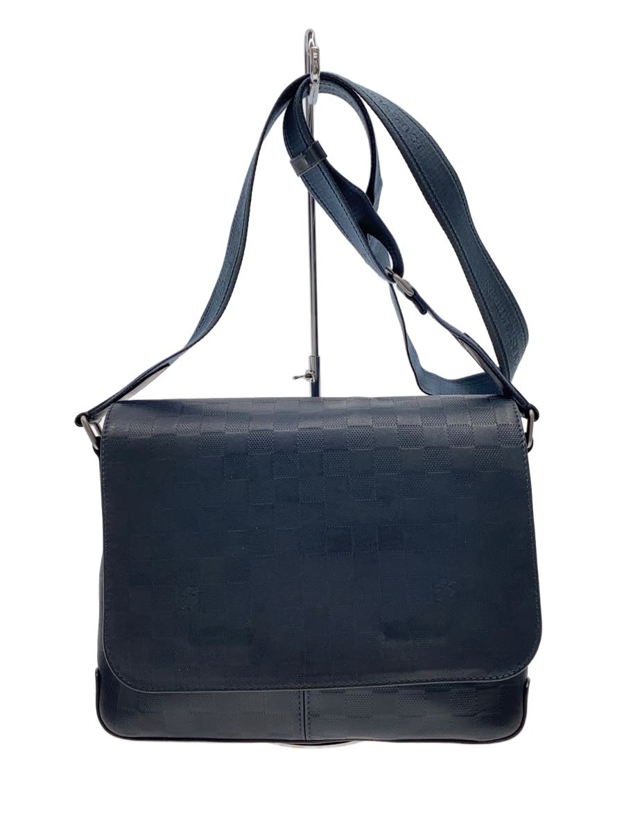 【中古】LOUIS VUITTON◆ディストリクトPM_ダミエ・アンフィニ/なめし革/BLK【御徒面子】