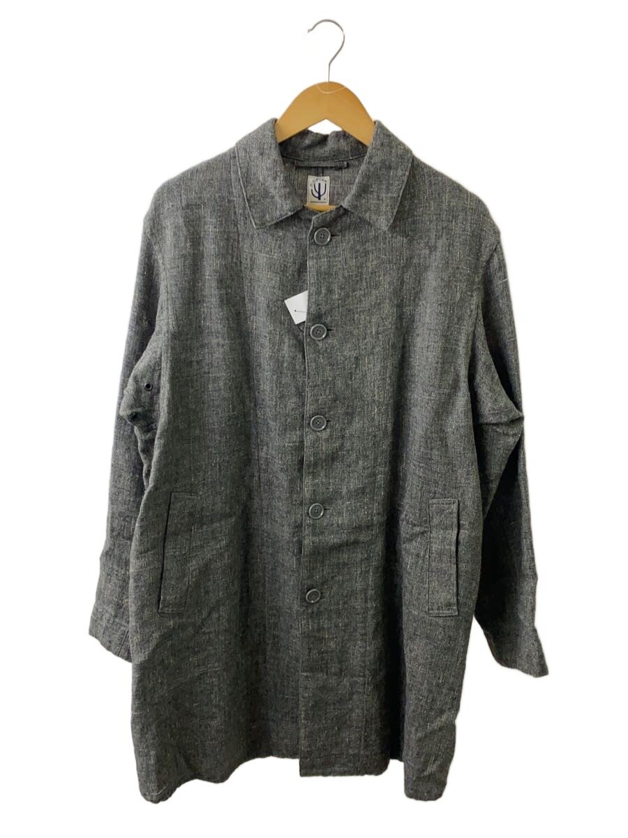 【中古】CORONA◆ステンカラー厚地の外套/M/リネン/GRY//【メンズウェア】