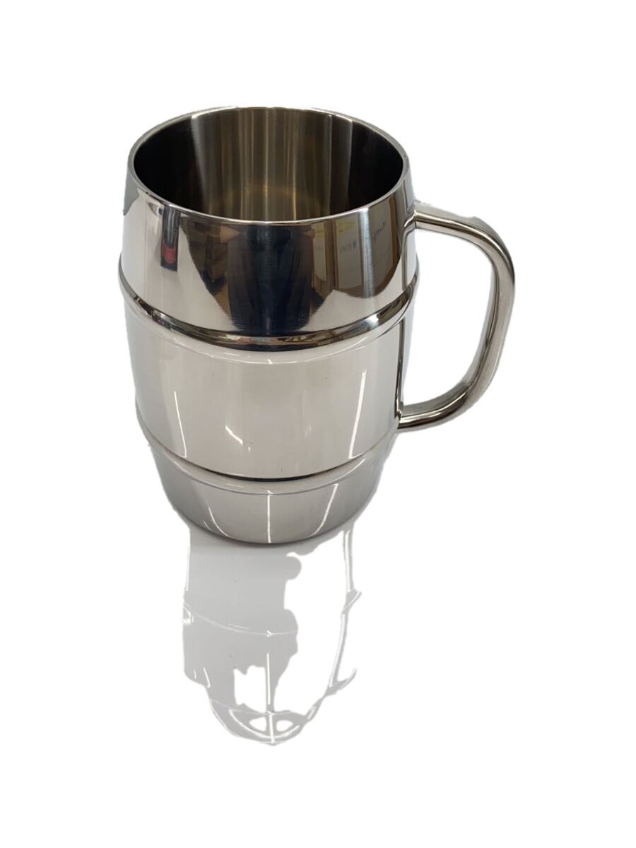 【中古】CAPTAIN STAG◆ダブルステンレス樽型ビアジョッキ 1000mL/SLV/UE-3499【スポーツ】