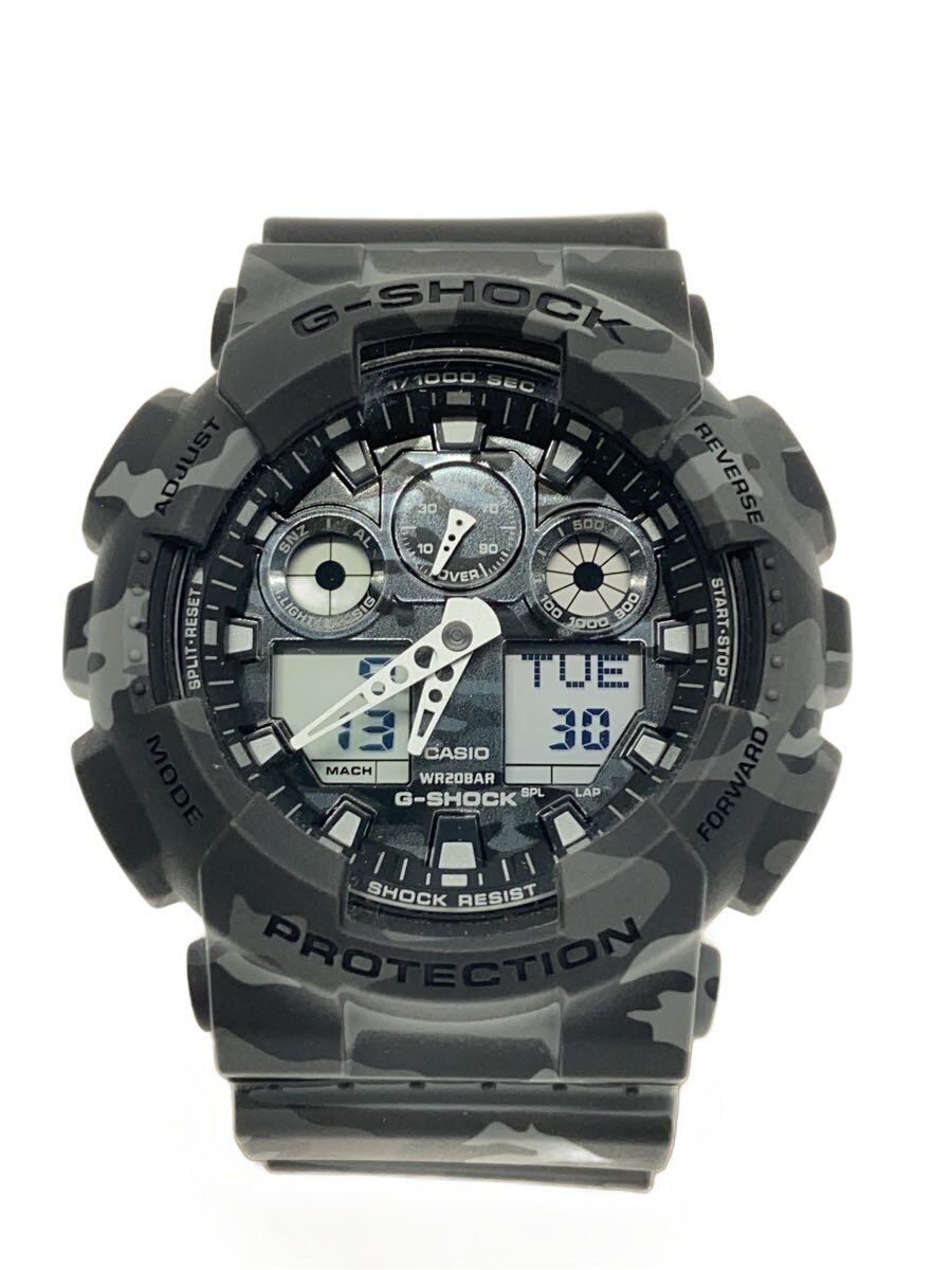 【中古】CASIO◆石英ウオッチ・G-SHOCK/デジアナ/GRY【服飾雑貨他】