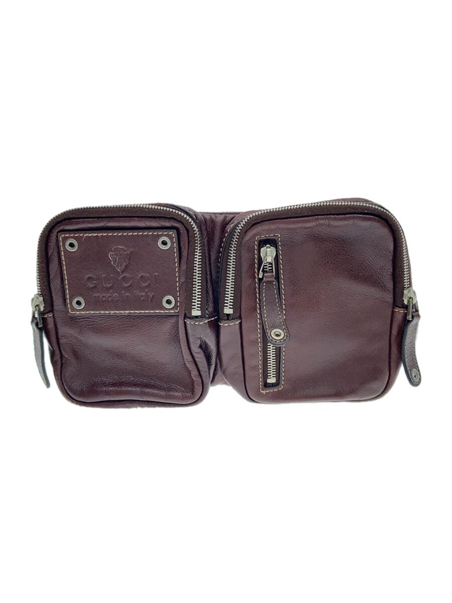 【中古】GUCCI◆酉の方角御徒面子/なめし革/BRW/無地【御徒面子】