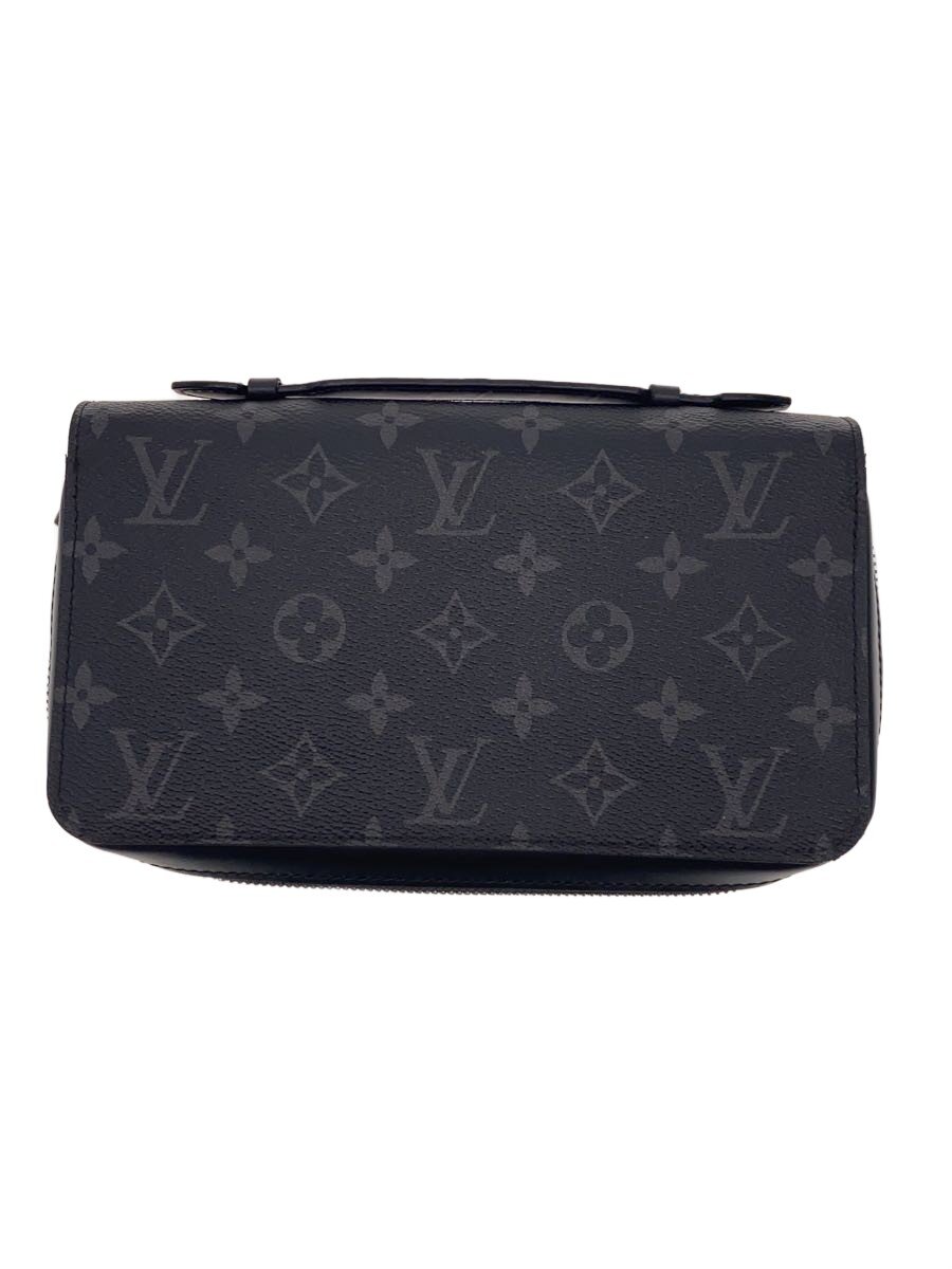 【中古】LOUIS VUITTON◆ジッピーXL_モノグラム・エクリプス/PVC/BLK/メンズ【服飾雑貨他】