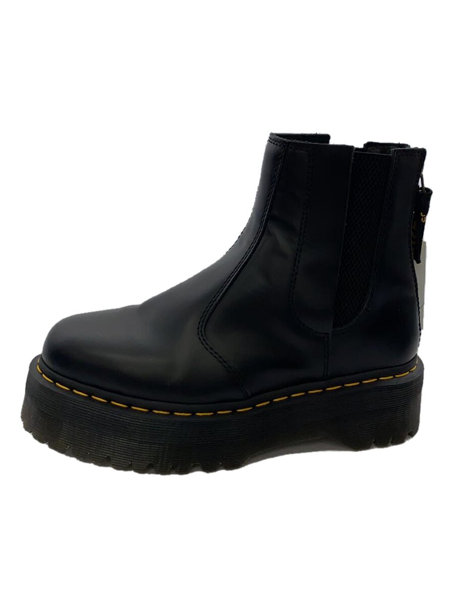【中古】Dr.Martens◆サイドゴアブーツ/UK6/BLK/なめし革/2976 QUAD/バックジップ【シューズ】