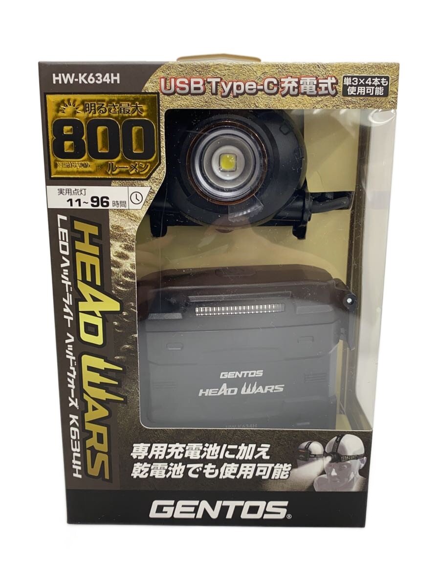 【中古】GENTOS◆800lm/LEDヘッドライトヘッドウォーズ/頭顱照明ランプ/BLK/hw-k634h【運動競技】 アウトドア-その他-スポーツ・アウトドア