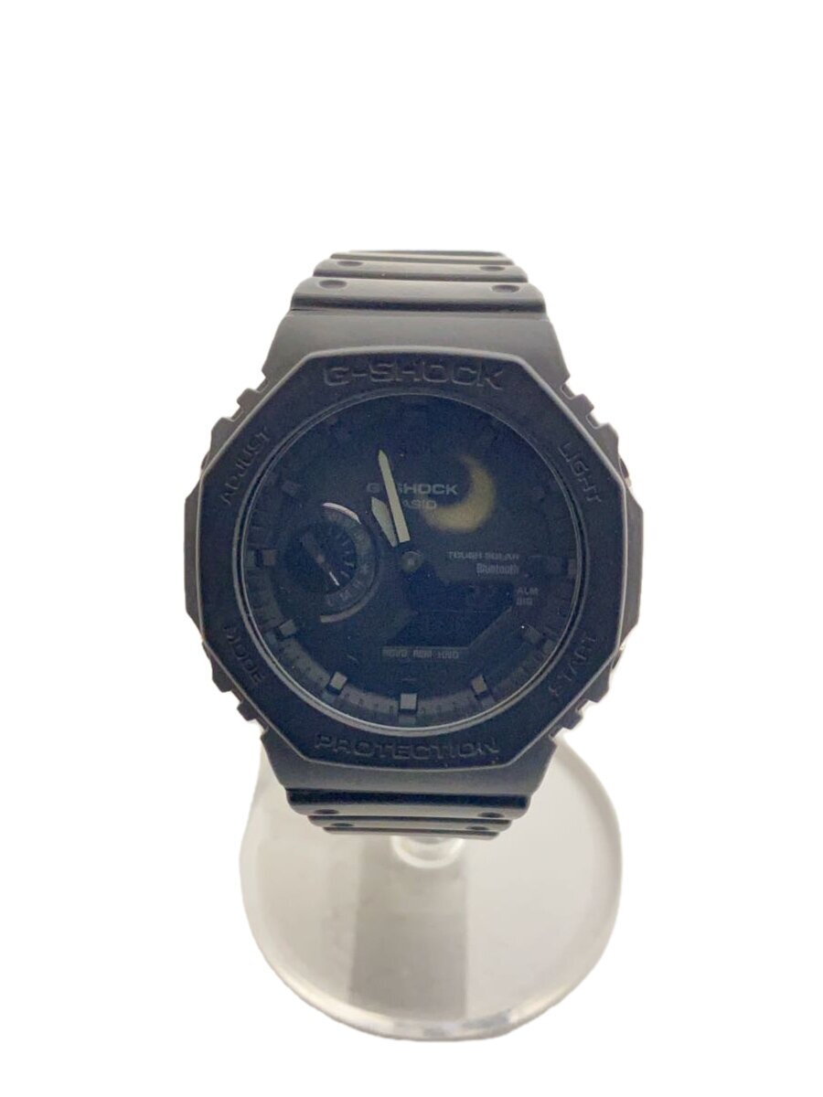 【中古】CASIO◆ソーラーウオッチ_G-SHOCK/アナログ/天然ゴム/BLK/BLK【服飾雑貨他】