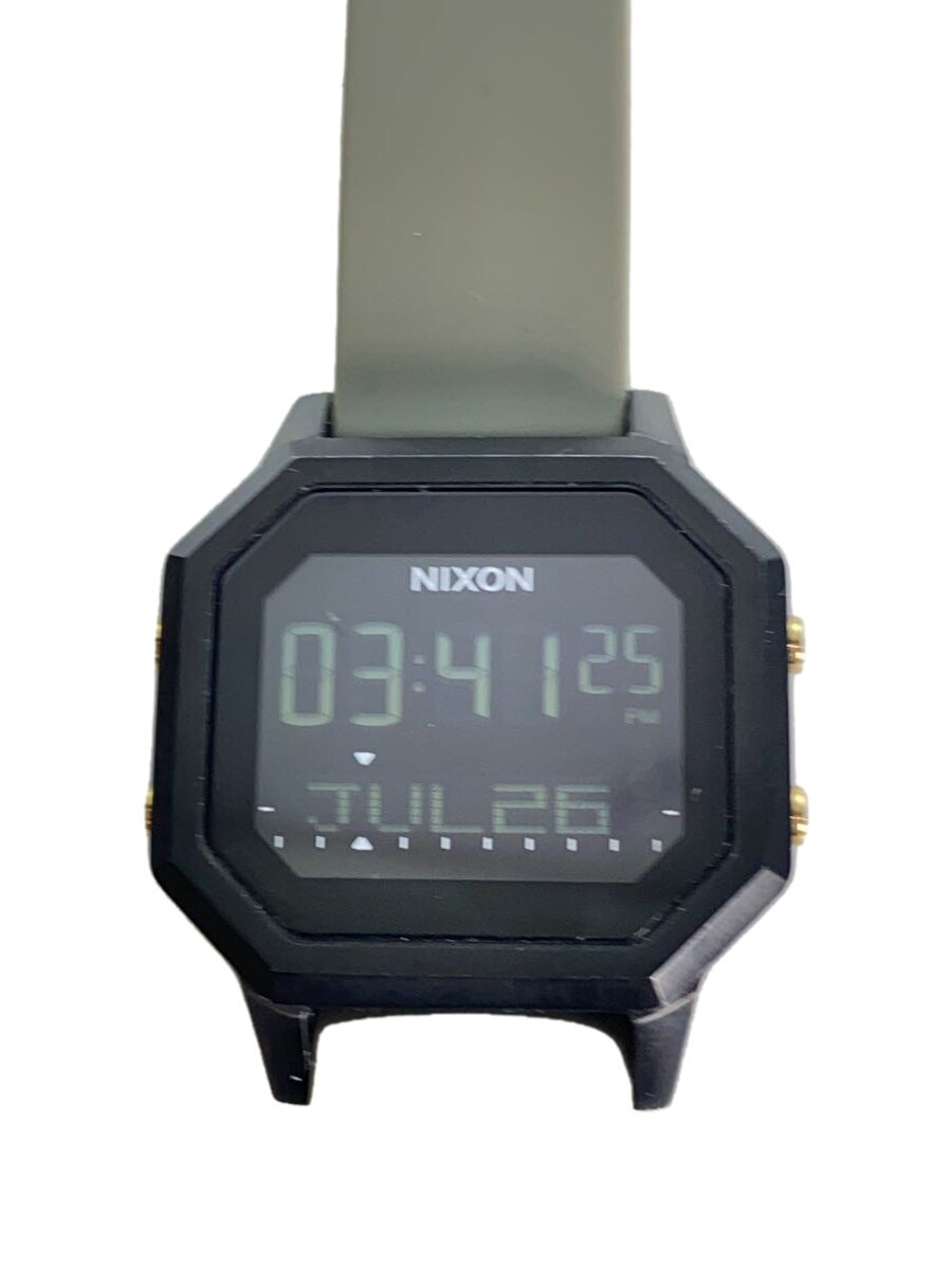 【中古】NIXON◆THE SIREN SS/ウオッチ/デジタル/天然ゴム/BLK/GRN/A1211-178-00【服飾雑貨他】
