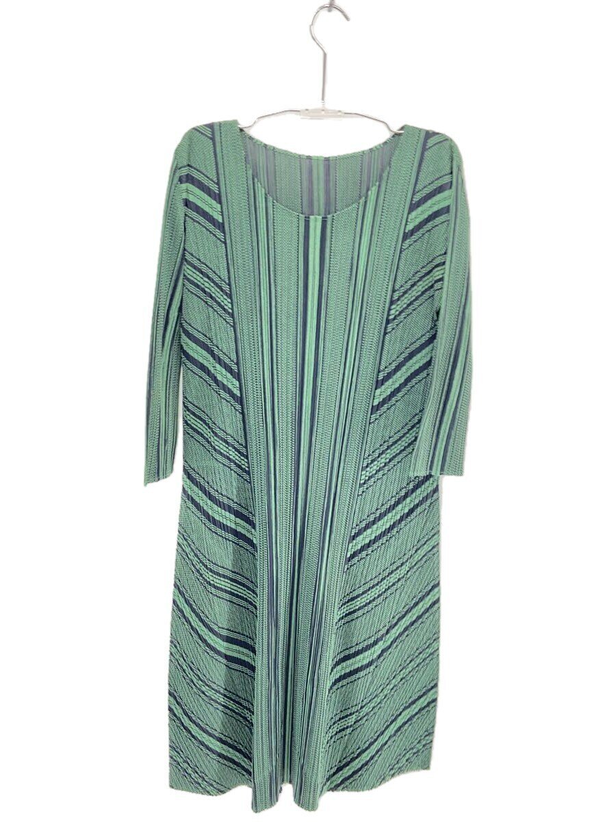 【中古】PLEATS PLEASE ISSEY MIYAKE◆プリーツプリーズイッセイミヤケ/長袖衣装/ポリエステル/緑であること/総柄/pp11-jh564【レディースお召しもの】