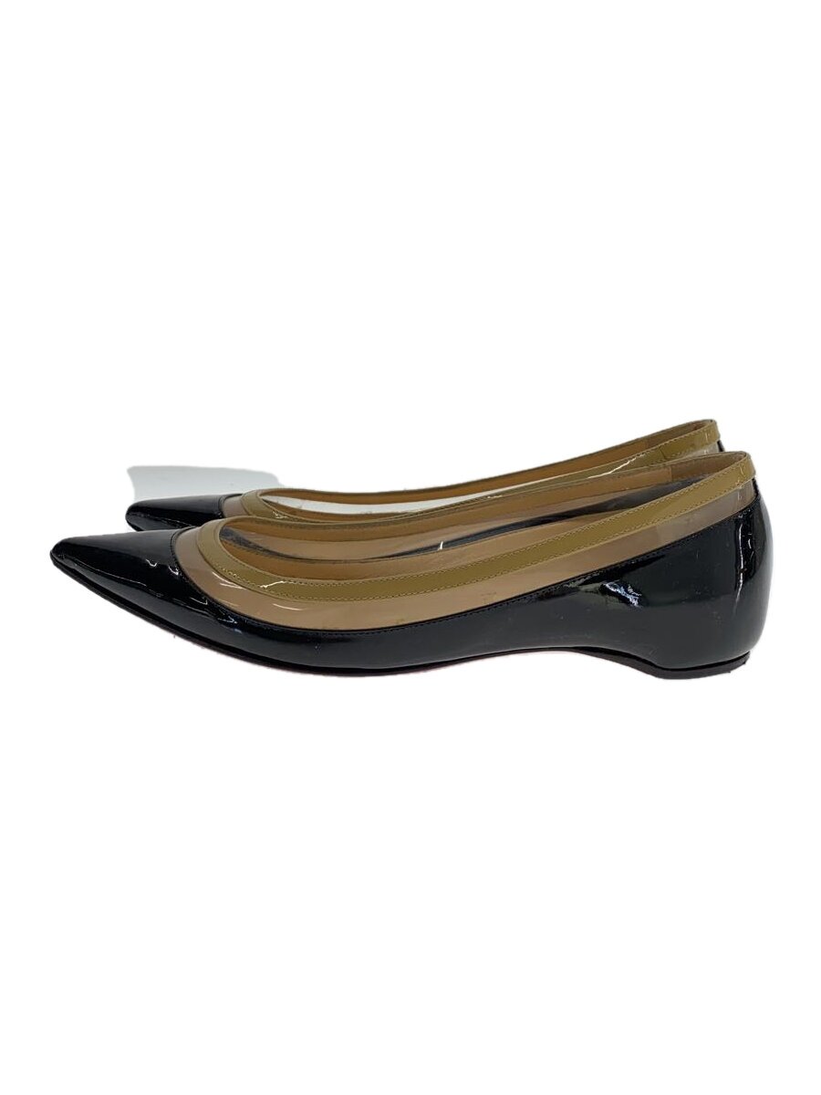 【中古】Christian Louboutin◆平ったいパンプス/34.5/BLK【シューズ】