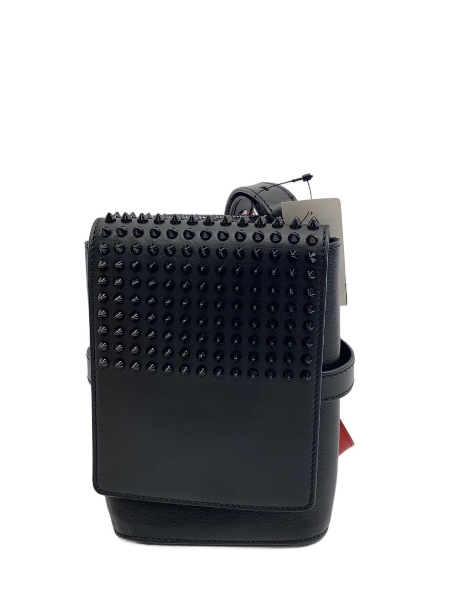 【中古】Christian Louboutin◆BENECH REPORTER/ショルダーバッグ/なめし革/BLK/1165000/スパイク【御徒面子】