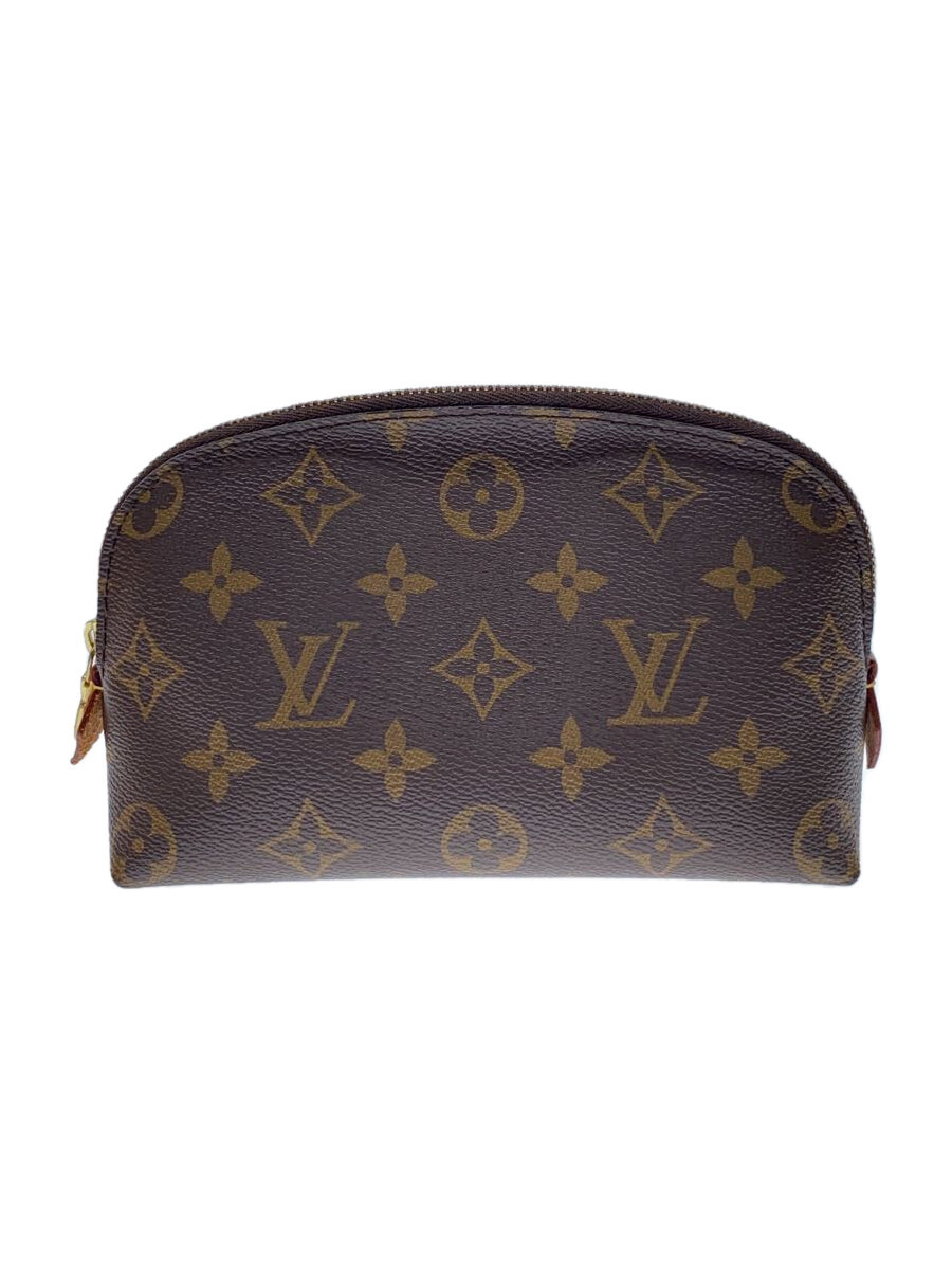 【中古】LOUIS VUITTON◆ポシェット・コスメティックPM_モノグラム・帆布_BRW/PVC/BRW【御徒面子】