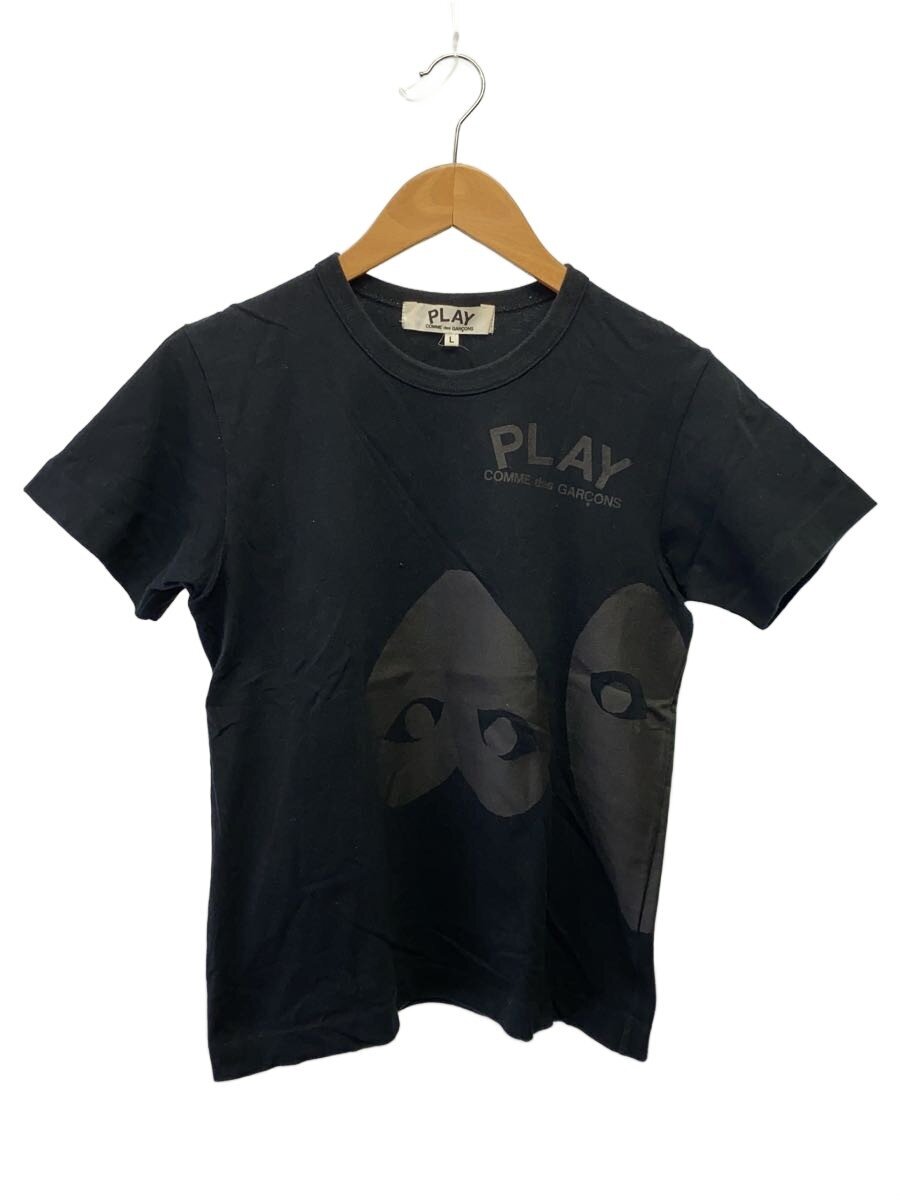 【中古】PLAY COMME des GARCONS◆AD2012/ティーシャツ/L/綿織物/BLK/刷り上げる/AZ-T195【レディース御召しもの】