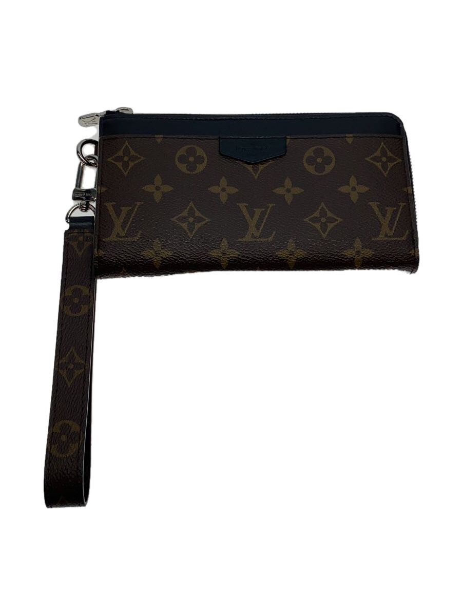 【中古】LOUIS VUITTON◆ジッピー・ドラゴンヌ_モノグラム・マカサー_BLK/なめし革/BRW/総柄/メンズ/? NULL ?【服飾雑貨他】