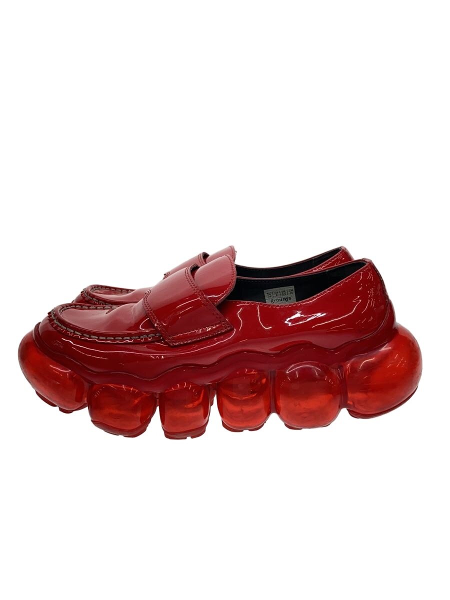【中古】grounds◆JEWELRY LOAFER/置き目毛革/25珊/RED/PVC/厚底//【シューズ】