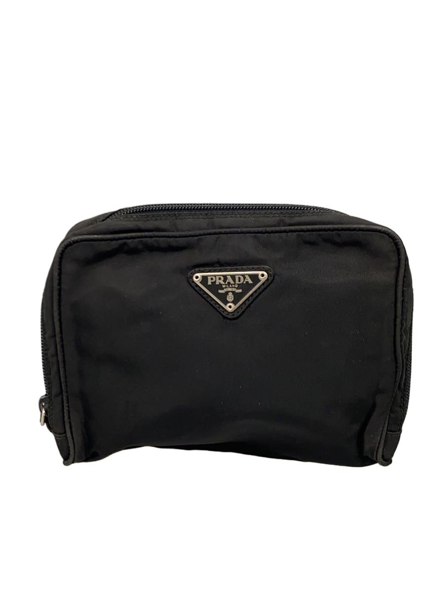 【中古】PRADA◆車寄せ/ナイロン/BLK【御徒面子】
