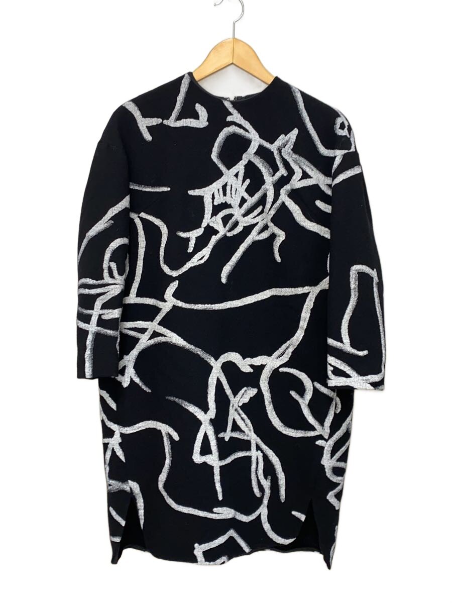 【中古】ENFOLD◆長袖衣装/36/羊毛/BLK/総柄/3009S233-0230【レディース御召しもの】