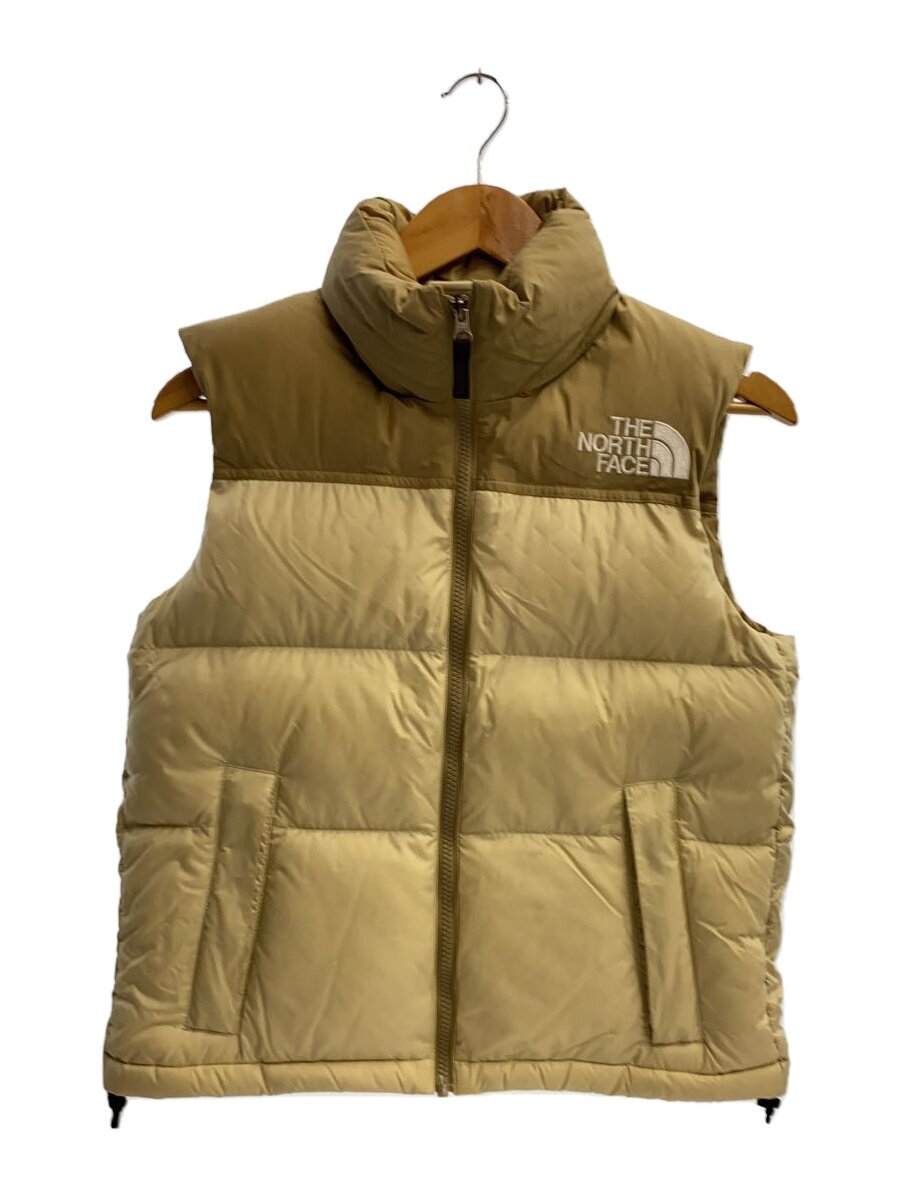【中古】THE NORTH FACE◆Nuptse Vest/ヌプシベスト/S/ナイロン/ベージュ/NDW92233/落ちこむより良い【レディースお召しもの】