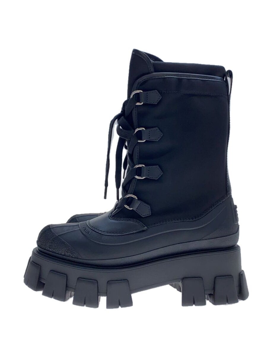 【中古】PRADA◆モモリスショートブーツ/ブーツ/38/BLK/黒/1U363M【シューズ】