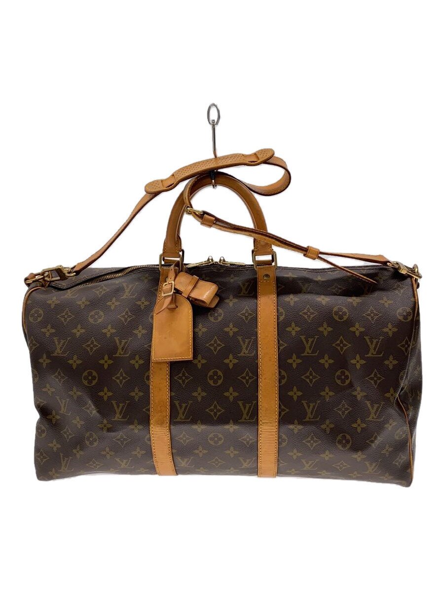 【中古】LOUIS VUITTON◆キーポル・バンドリエール50_モノグラム・帆布_BRW/PVC/BRW【御徒面子】