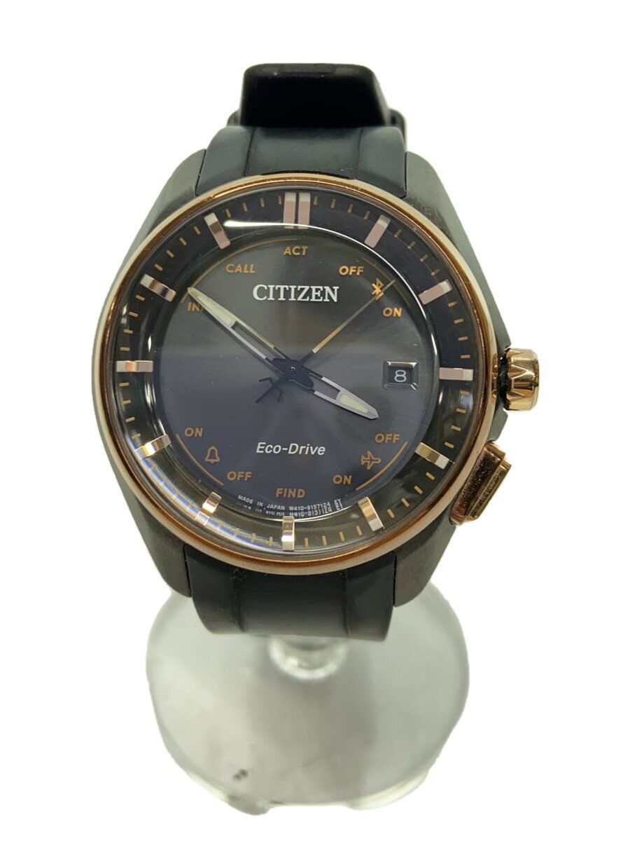 【中古】CITIZEN◆ウオッチ/アナログ/天然ゴム/BLK/BLK/W410MV-02//【服飾雑貨他】