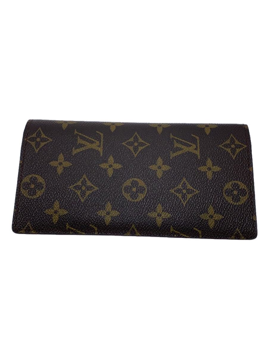 【中古】LOUIS VUITTON◆ポルト・フォイユ・ブラザ_モノグラム・キャンバス_BRW/PVC/ブラウン/レディース【服飾雑貨他】