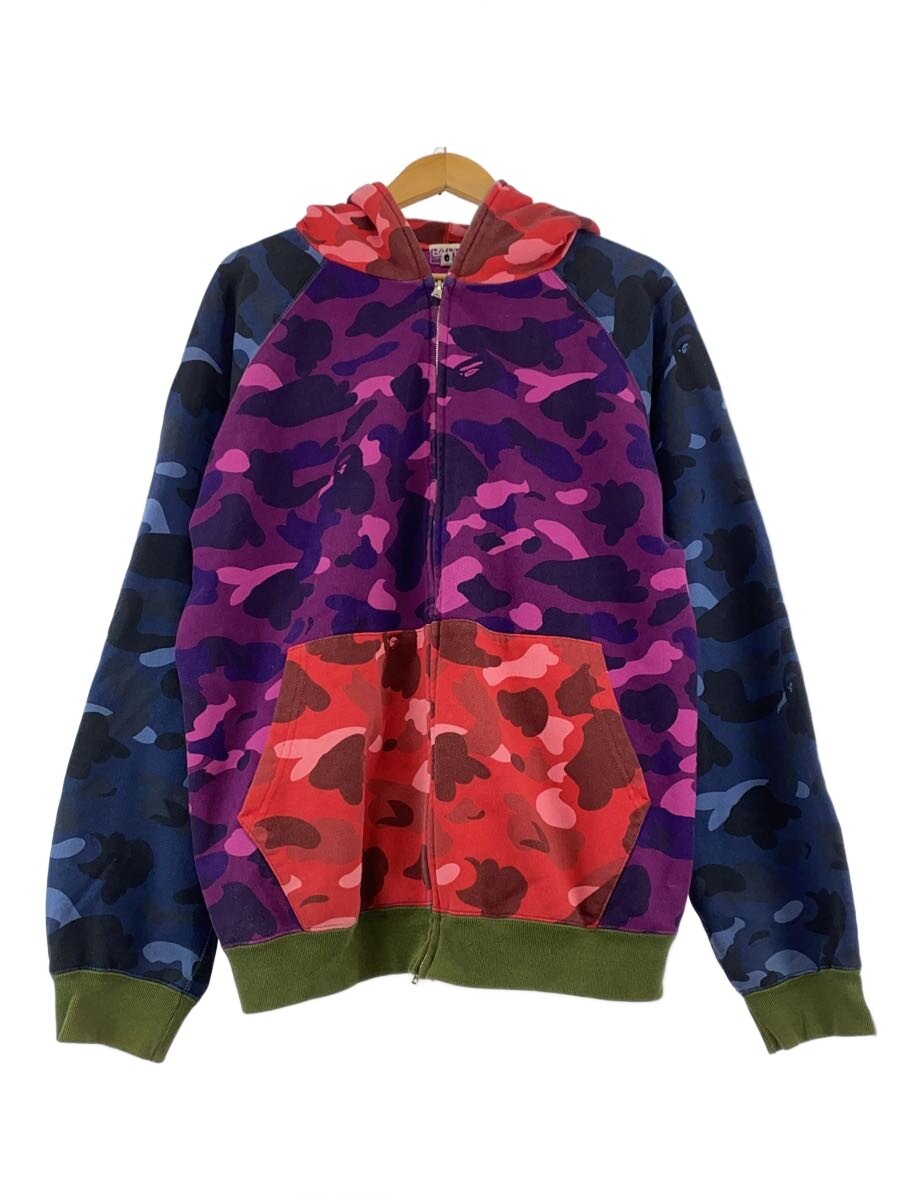 【中古】A BATHING APE◆ジップパーカー/クレイジーカモ/L/コットン/マルチカラー/カモフラ【メンズウェア】｜2ｎｄ STREET 店