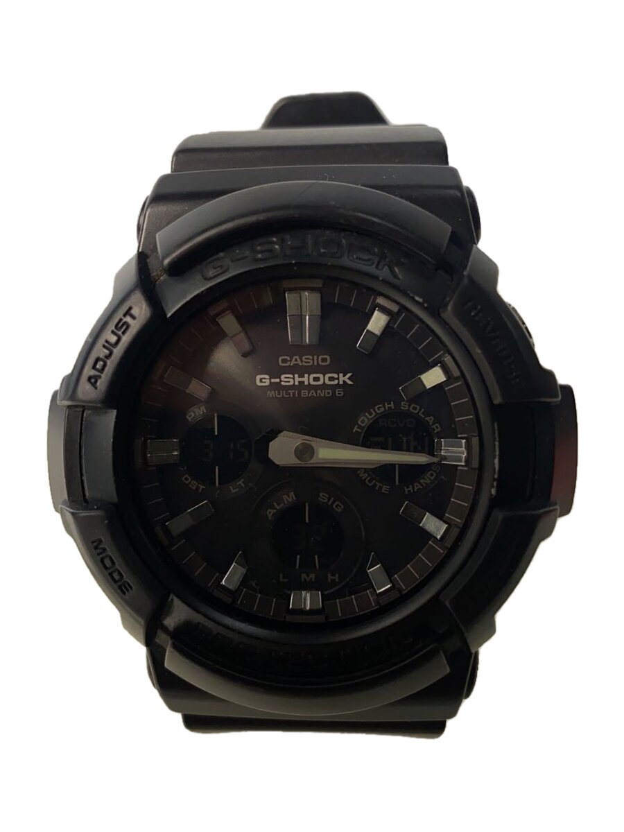 【中古】CASIO◆ソーラーウオッチ・G-SHOCK/デジアナ/天然ゴム/GRY/BLK【服飾雑貨他】