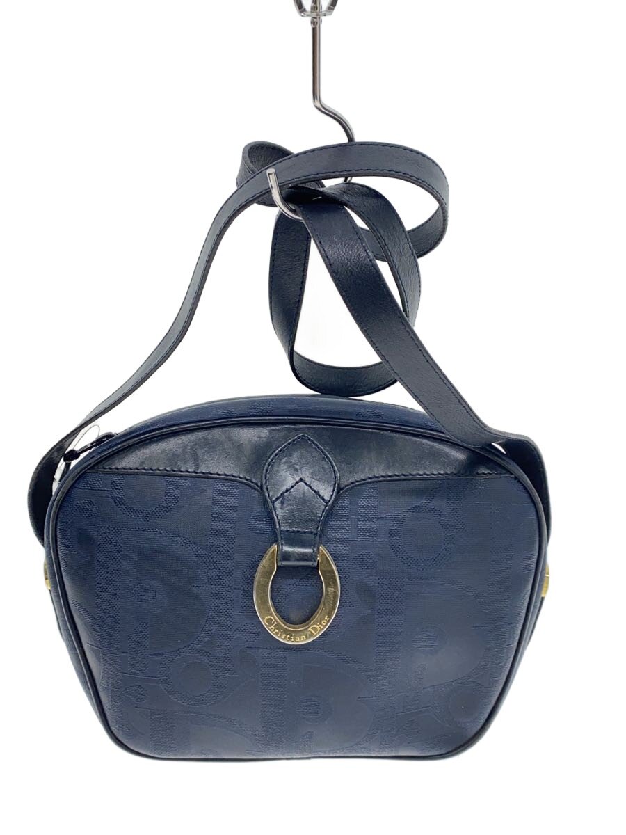 【中古】Christian Dior◆ショルダーバッグ/PVC/NVY/総柄【御徒面子】