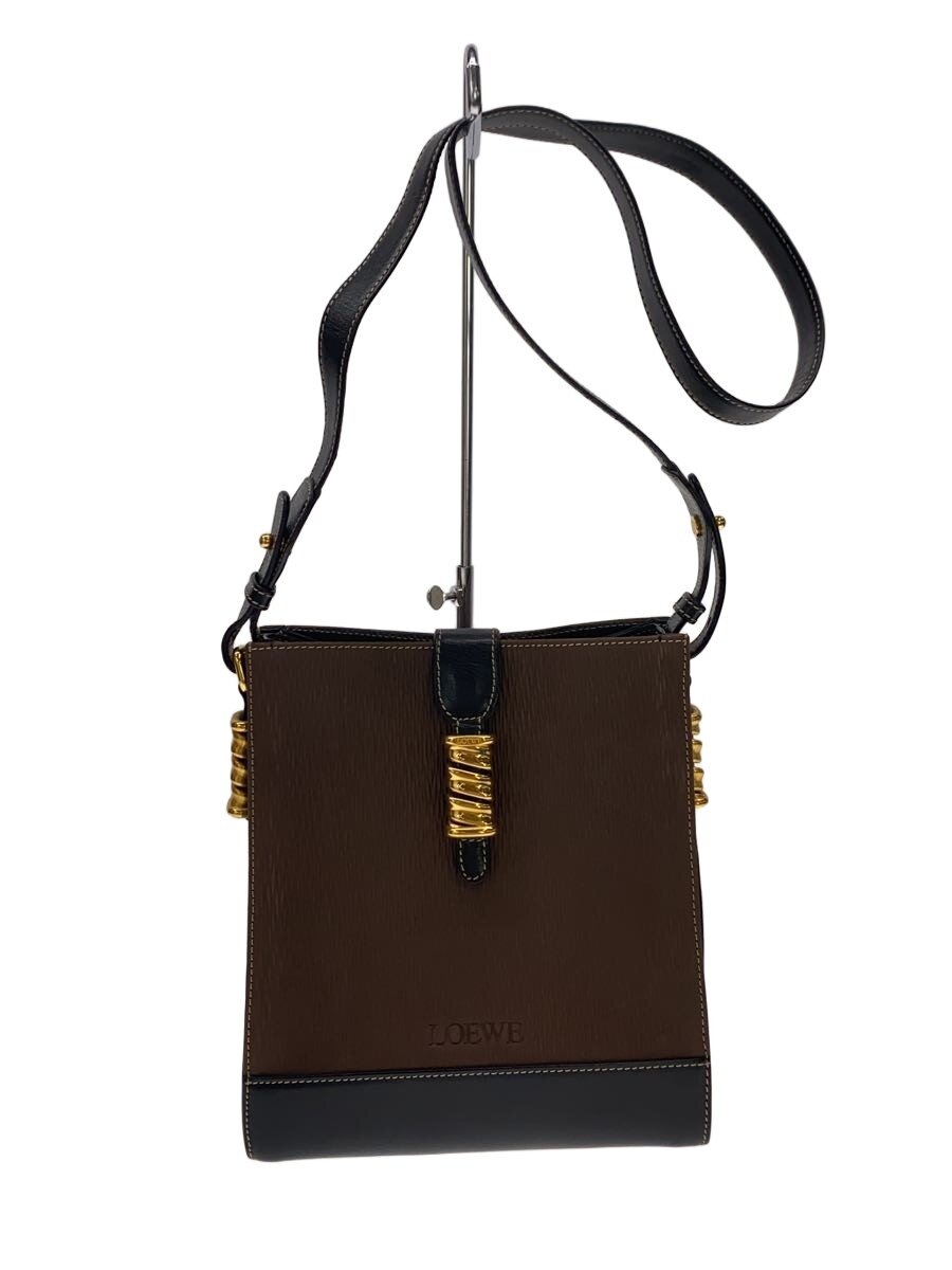 【中古】LOEWE◆ベラスケスショルダー/ショルダーバッグ/PVC/BRW/当て嵌める感有//【御徒面子】
