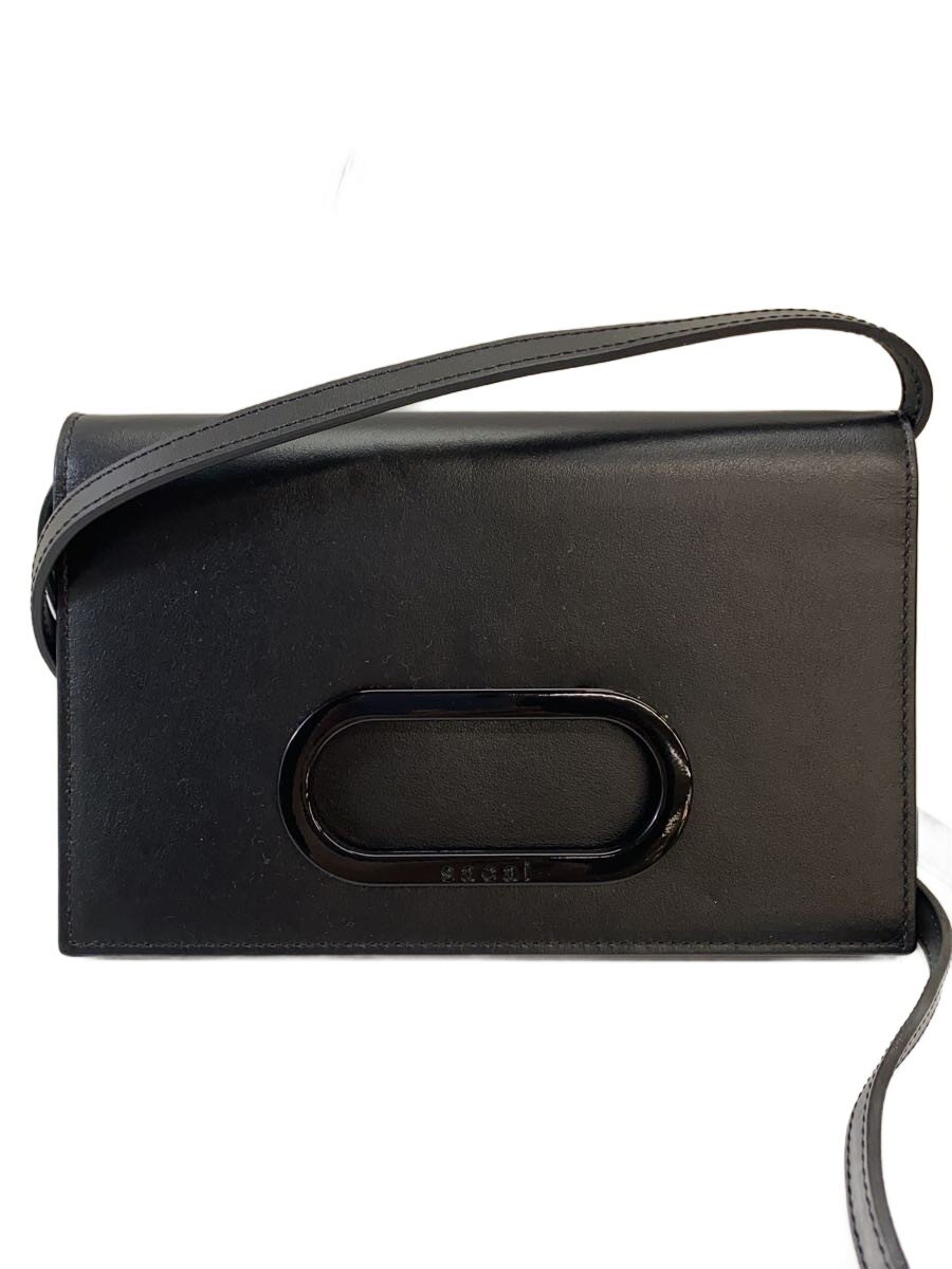 【中古】sacai◆長札入れ/なめし革/BLK/レディース/S068-01/ショルダーウォレット【服飾雑貨他】