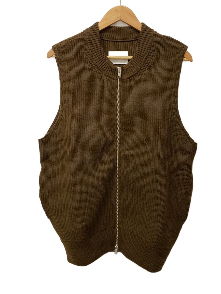 【中古】stein◆OVERSIZED DRIVERS KNIT ZIP VEST/S/羊毛/BRW/ST.844【メンズウェア】