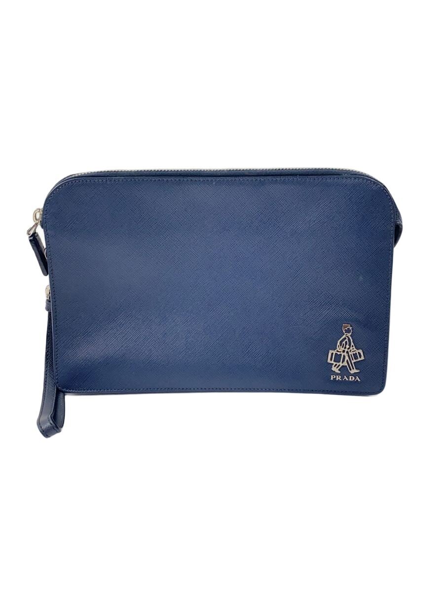 【中古】PRADA◆二番目御徒面子/--/NVY/無地//【御徒面子】