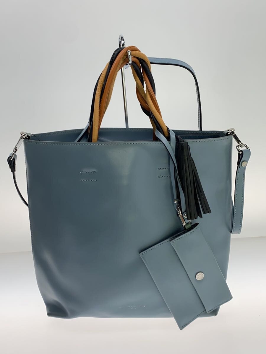 【中古】GIANNI CHIARINI◆トートバッグ/なめし革/BLU【御徒面子】