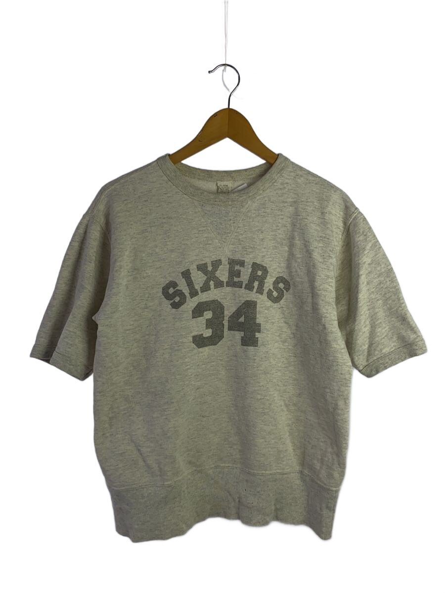 【中古】50s/USA製/貼り後ばらいVガゼット/半袖汗水/M/綿織物/GRY/刷り上げる【メンズウェア】