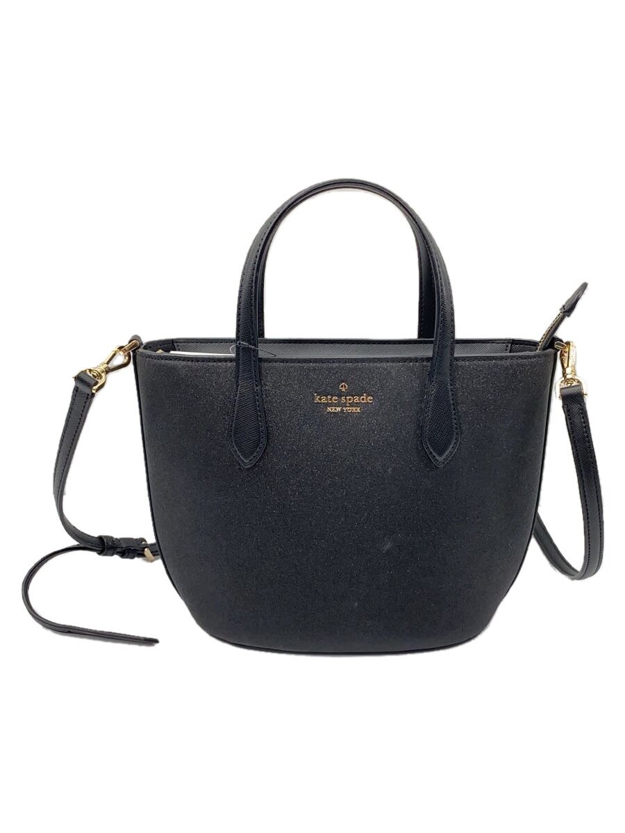 【中古】kate spade new york◆ケイトスペードニューヨーク/グリマー グリッター ミックスド 織り地 サッチェル/--/BLK/KE460【御徒面子】