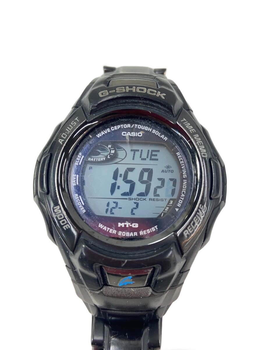 【中古】CASIO◆ソーラーウオッチ・G-SHOCK/デジタル/GRY/BLK【服飾雑貨他】