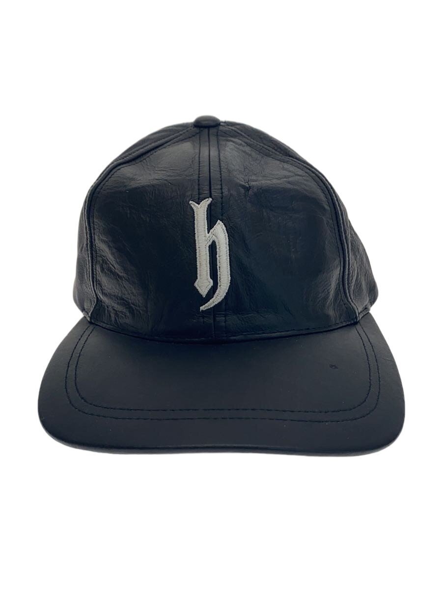 【中古】DJ HONDA◆90s/ロゴタイプ刺しゅう/なめし革野球旗がしら/FREE/黒いこと/黒【服飾雑貨他】