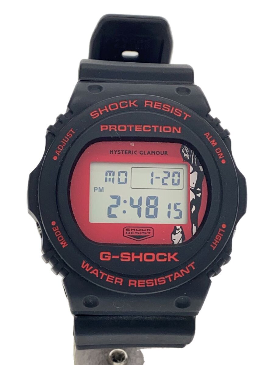【中古】CASIO◆ウオッチ/デジタル/天然ゴム/RED/BLK/DW-5750E//【服飾雑貨他】