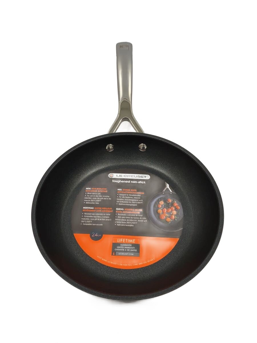 【中古】LE CREUSET◆SHALLOW FRYING PAN/フライパン/サイズ:24cm/BLK【キッチン用品】