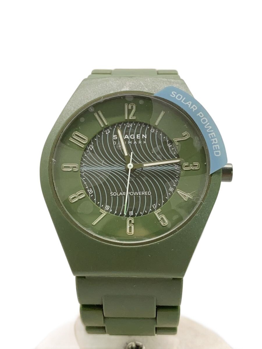 【中古】SKAGEN◆ソーラーウオッチ/アナログ/--/GRN/GRN/SKW6811【服飾雑貨他】