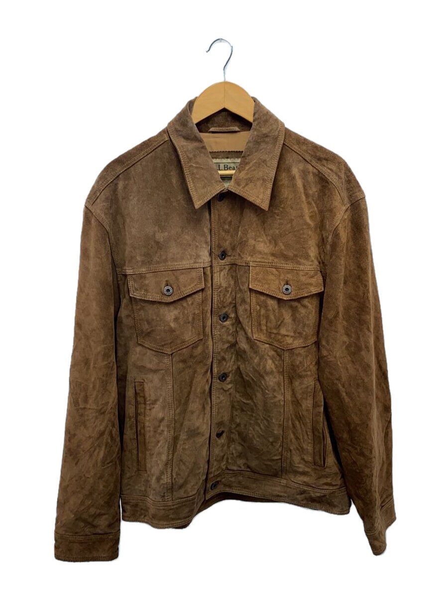 【中古】L.L.Bean◆トラッカージャケット/なめし革上衣・上衣/M/牛皮/BRW/赤銅色/無地//【メンズウェア】