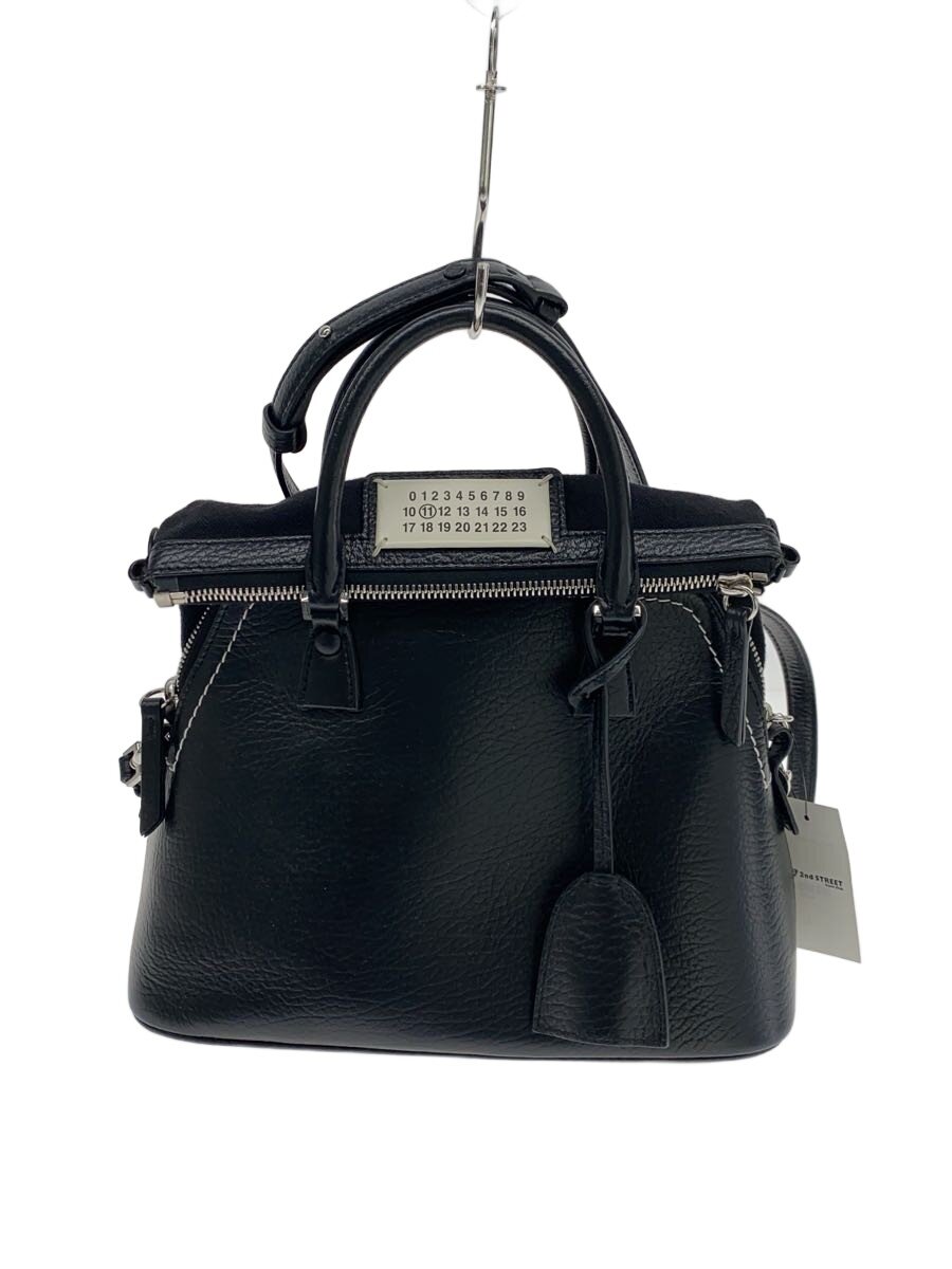 【中古】Martin Margiela◆ショルダーバッグ/なめし革/BLK/無地【御徒面子】