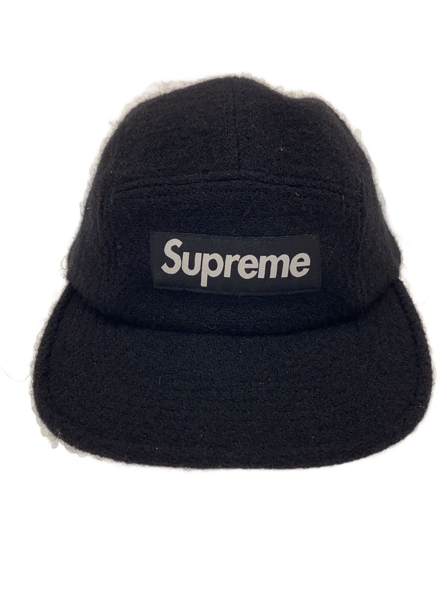 【中古】Supreme◆×HARRIS TWEED/Camp Cap/旗がしら/--/羊毛/BLK/メンズ【服飾雑貨他】