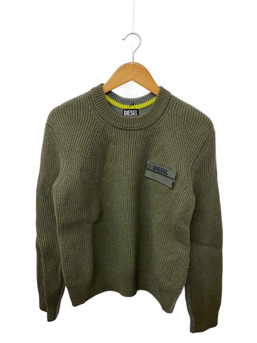 【中古】DIESEL◆編み物・スウェーター(朦々たる)/M/羊毛/GRN/無地/a03414【メンズウェア】