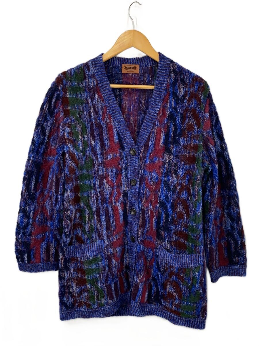 【中古】MISSONI◆ジレー(朦々たる)/--/モヘヤ/BLU【メンズウェア】