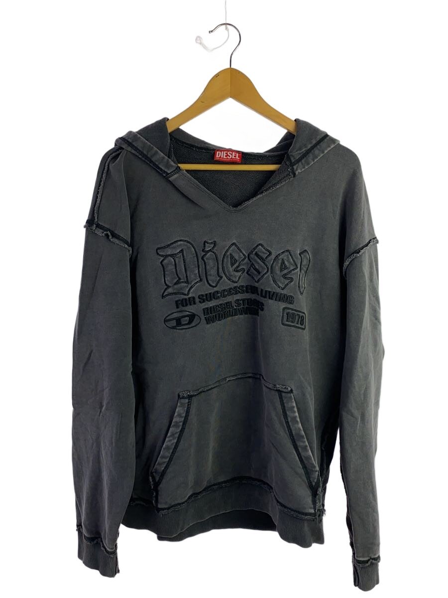 【中古】DIESEL◆パーカー/S/綿織物/GRY/S-BOXT-HOOD-RAW【メンズウェア】