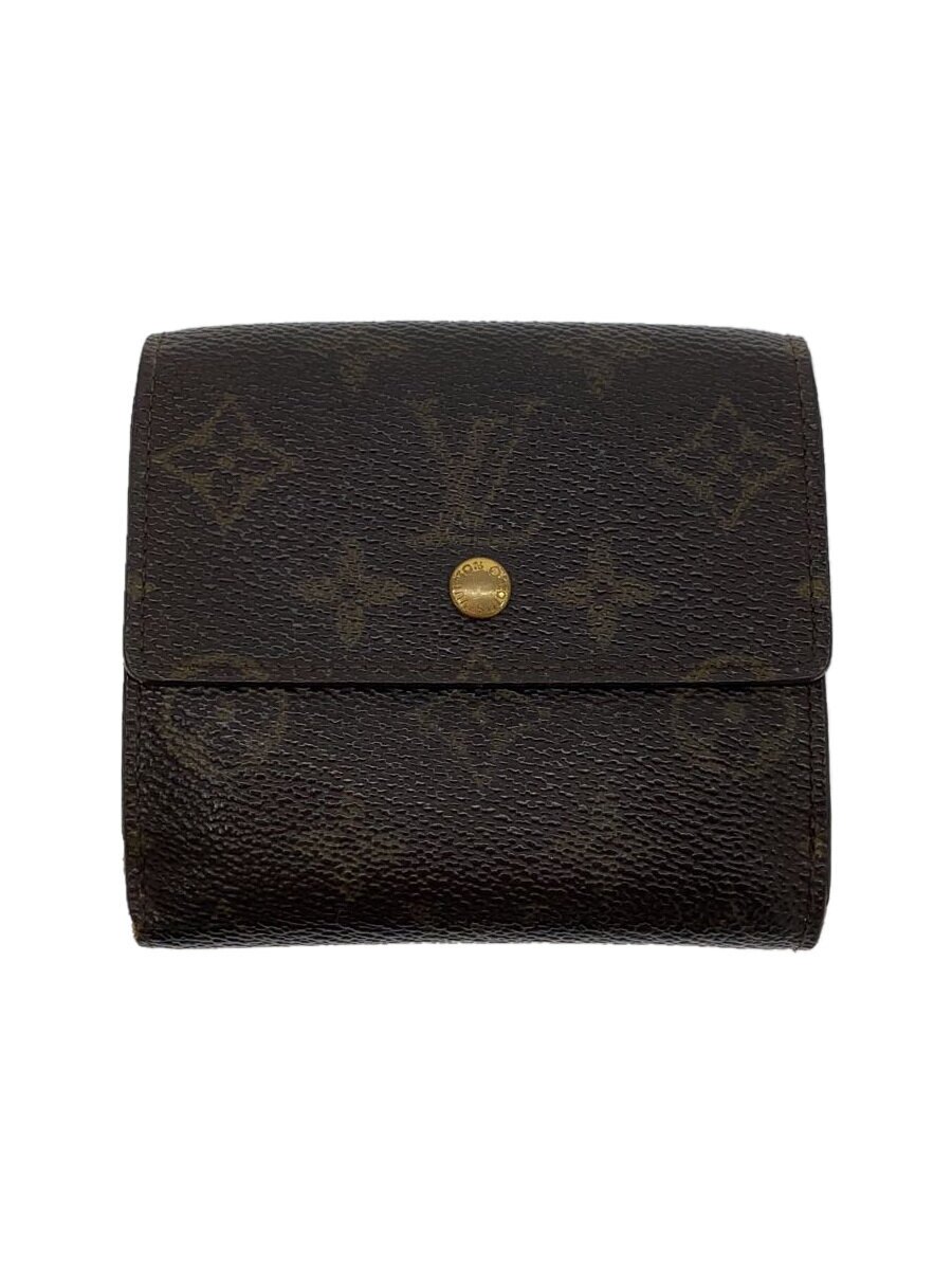 【中古】LOUIS VUITTON◆ポルト・モネ・ビエ・カルト・クレディ_モノグラム・キャンバス_BRW/PVC/BRW/総柄/レディース【服飾雑貨他】