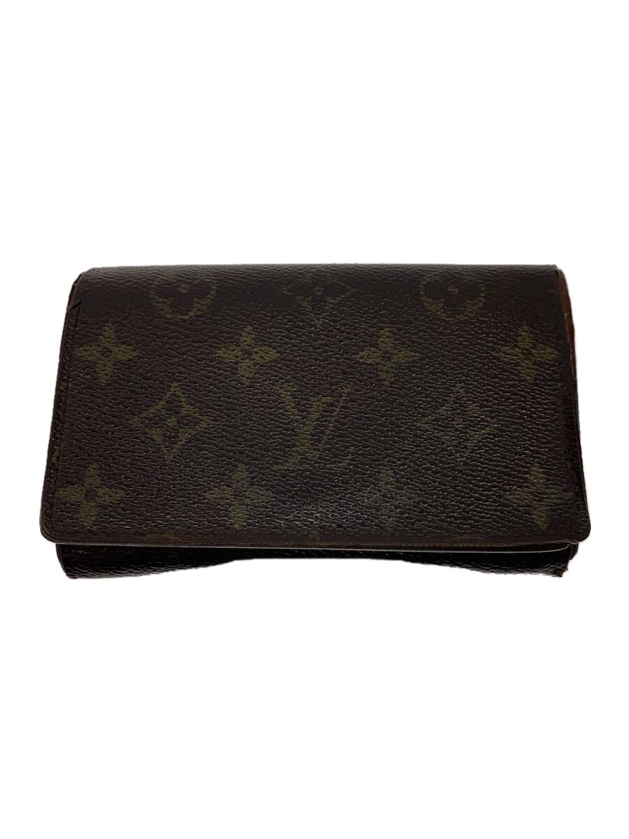 【中古】LOUIS VUITTON◆1)ポルト・モネ・ビエ・トレゾール_モノグラム・キャンバス_BRW/PVC/BRW/レディース【服飾雑貨他】